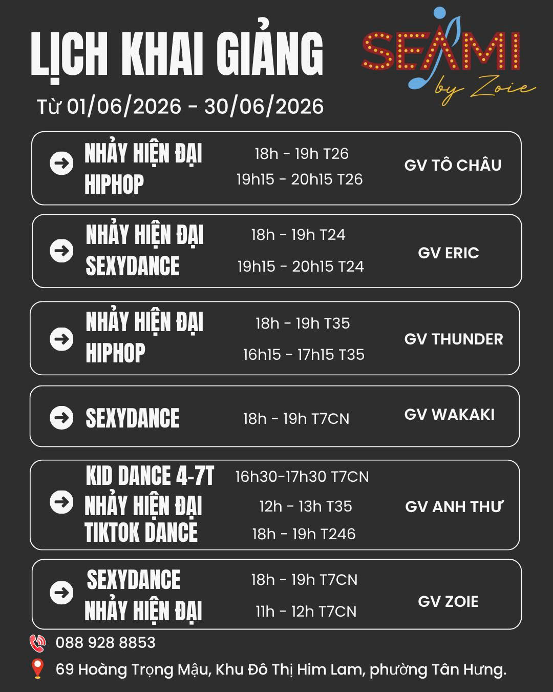 Lịch Học SEAMI