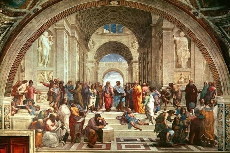 Một bức tranh mang đậm phong cách nghệ thuật thời kỳ Phục hưng - The School of Athens (by Raphael, vẽ trong khoảng 1509 -1511)